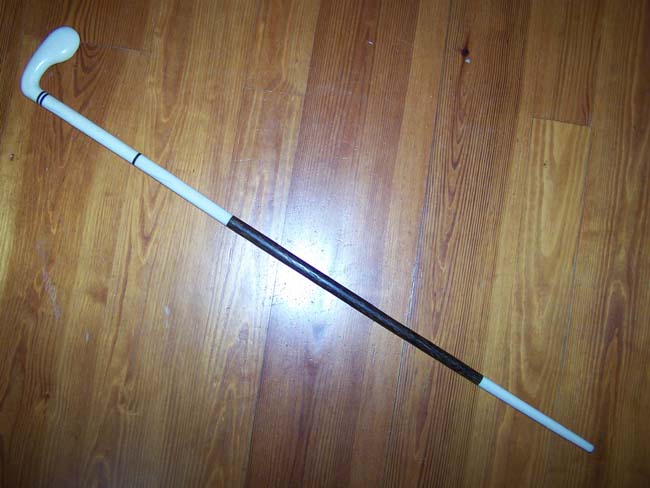 A 19th century ANTIQUE Elephant Ivory Mounted Palmwood Walking Stick — image 3
